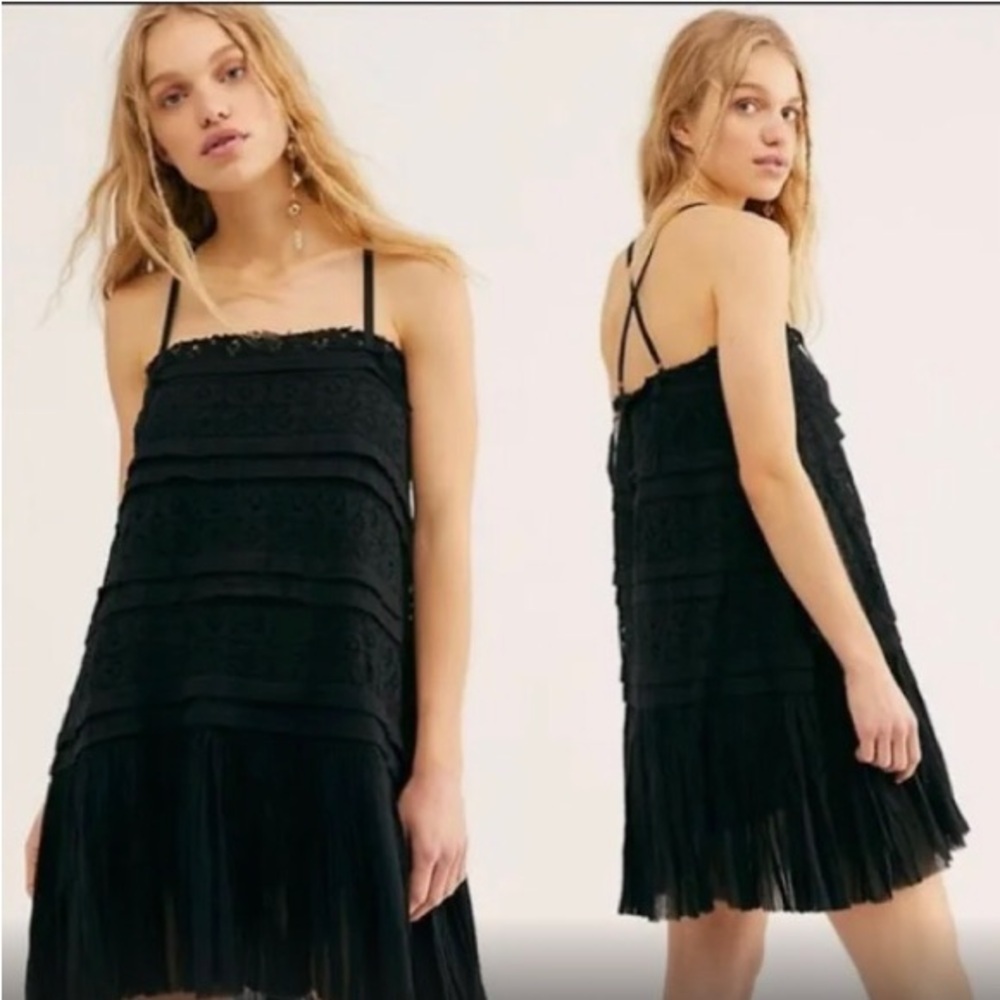 NWT Free People black Shailee dress XL